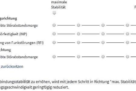 Die letzte Hilfe bei einer dauerhaft instabilen DSL-Verbindung ist die Option „Störsicherheit“ im Fritzbox-Menü.