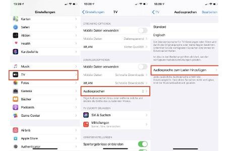 Mehrere Sprachen in iTunes für Filme und Serien hinzufügen.