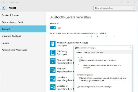 Damit Windows-Rechner von anderen Bluetooth-Geräten gefunden werden, muss die Bluetooth-Funktion über die Einstellungen-App ...