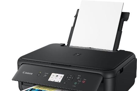 Platz 5: Canon Pixma TS5150
Pro: echter Ausschalter, Bluetooth, automatischer Duplex-Druck/-Kopie, Display, Wi-Fi Direct
Con...