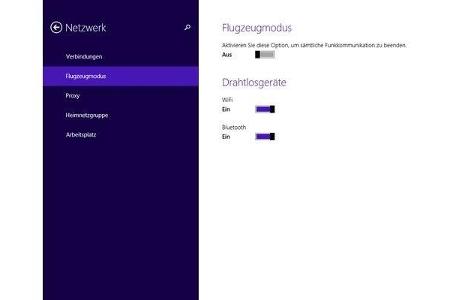 Über die Einstellungen der sogenannten Charm Bar aktivieren Sie das WLAN unter Windows 8. Auf dem Tablet funktioniert dies e...