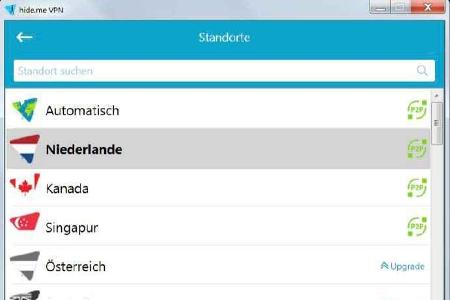 In kostenlosen VPN-Tarifen ist die Auswahl der Länder meist stark eingegrenzt.
