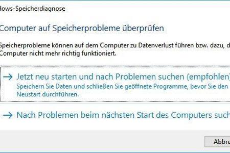 Computer auf Speicherprobleme durchsuchen