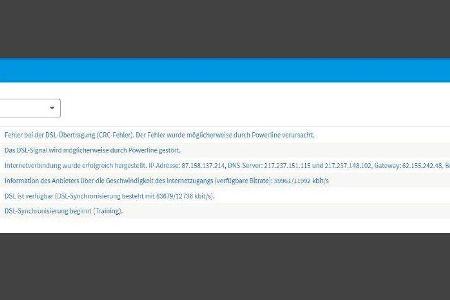 Hinweise zu Onlineproblemen finden Sie im Ereignisprotokoll des Routers: Neben einem fehlgeschlagenen DSL-Sync kann auch Pow...