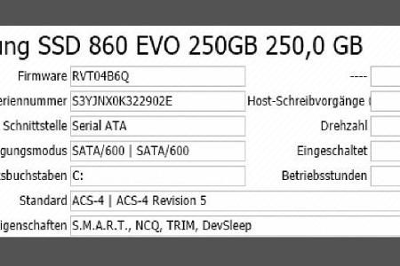 Crystaldisk informiert, ob die SSD den TRIM-Befehl von Windows unterstützt. Falls ja, kann der Controller den Flash-Speicher...