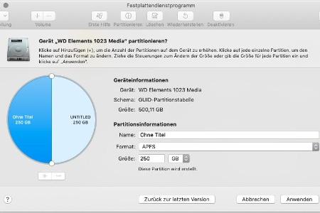 Sie können eine Festplatte in eine Partition für Windows-Daten und eine Partition für Mac-Daten aufteilen.