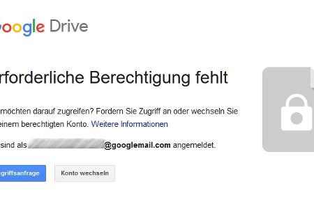 Google Drive erlaubt in der Voreinstellung nur einzeln berechtigten Personen den Zugriff auf freigegebene Dateien in der Clo...