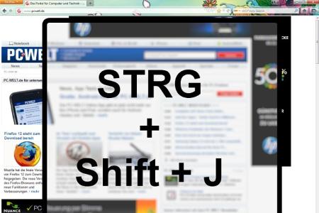 Mit Strg+Shift+J öffnen Sie die Fehlerkonsole.
