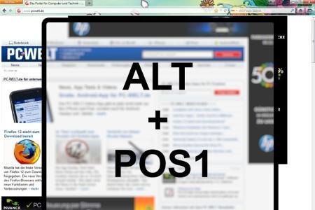 Mit Alt+Pos1 rufen Sie die Startseite auf.
