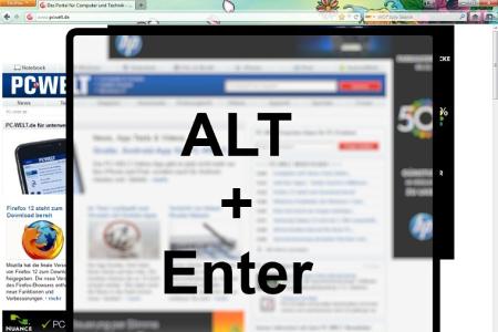 Wenn Sie in der Adresszeile eine URL eingeben und anschließend Alt+Enter drücken, öffnet sich die Seite in einem neuen Tab.