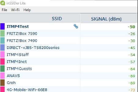 WLAN-Tools wie Inssider Lite geben Auskunft über die Signalstärke der Netzwerke in der Umgebung.