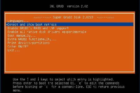 Super Grub2 Disk findet Linux-Installationen ohne Bootmanager.