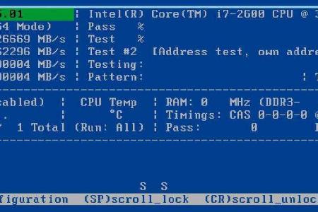 Memtest86+ 5.10 schreibt Bits in den Speicher und prüft zum späteren Zeitpunkt den Inhalt.