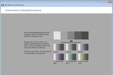 6. Der letzte Schritt der Kalibrierung besteht in der Farbausgleichsanpassung.