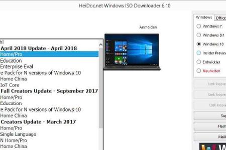 Mit Windows ISO Downloader lassen sich alle Versionen ab 7 für die Installation herunterladen.