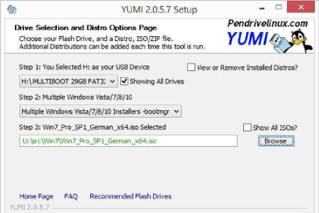 Mithilfe von Yumi bringen Sie Windows und Linux zusammen auf einem Stick unter.