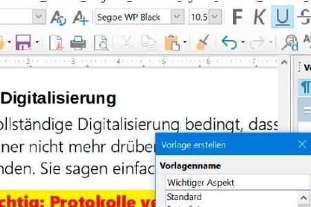 LibreOffice ermöglicht auch die Erstellung eigener Vorlagen.