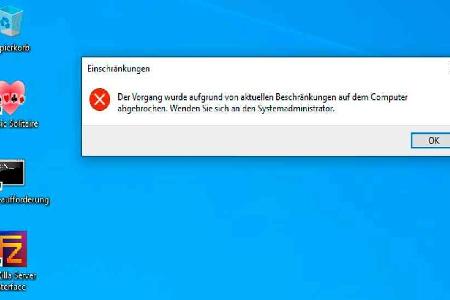 Diese Fehlermeldung erscheint beim Startversuch eines blockierten Programms.