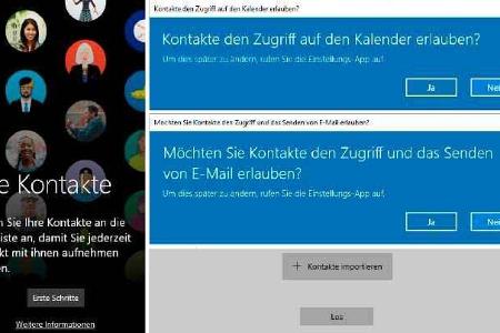 Die Kontakte in der Taskleiste sind praktisch.