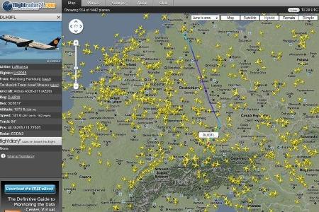 flightradar24.com: Wo fliegen Sie denn hin?