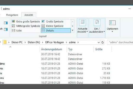 Die Vorlagen-Dateien für die Office-Gruppenrichtlinien kommen als EXE-Datei. Ein Doppelklick darauf entpackt die Vorlagen-Da...