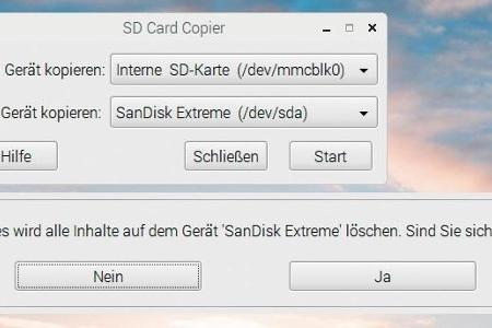 Mit dem Tool SD Card Copier lässt sich ein Backup der Systemspeicherkarte auf einer zweiten SD-Karte anfertigen.
