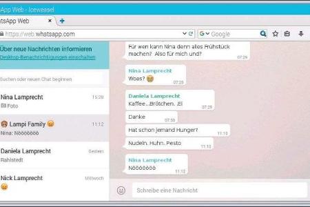 Der Web-Client von WhatsApp lässt sich auch unter der grafischen Oberfläche des Raspberry einsetzen.