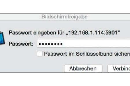 Vorm Herstellen einer VPN-Verbindung muss das hinterlegte Passwort eingetragen werden.