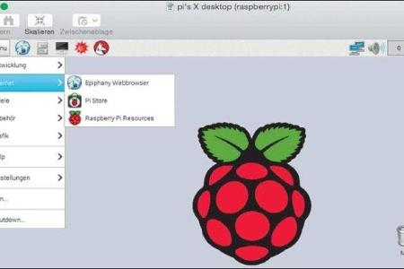 Raspberry-Desktop in einem Fenster auf dem Mac-Rechner.