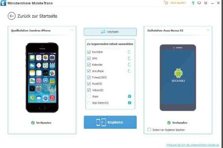 Mit dem Tool Mobiletrans für PC und Mac klappt die Datenübertragung ohne Probleme.