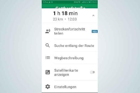 Streckenfortschritt mit Kontakten teilen.