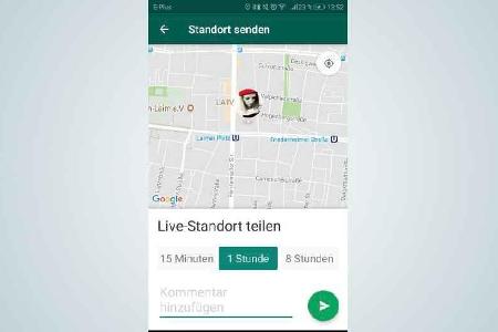 Der Live-Standort lässt sich mit Kontakten teilen.