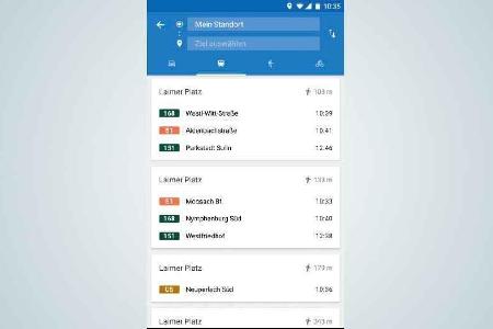 Google Maps bietet Zugriff auf die Abfahrtszeiten aller öffentlichen Verkehrsmittel in der Nähe.