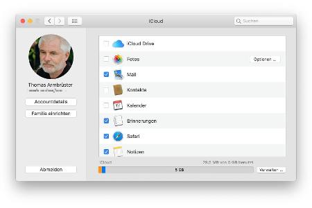 In der Systemeinstellung „iCloud“ lässt sich genau festlegen, welche iCloud-Dienste man verwenden möchte und welche nicht.