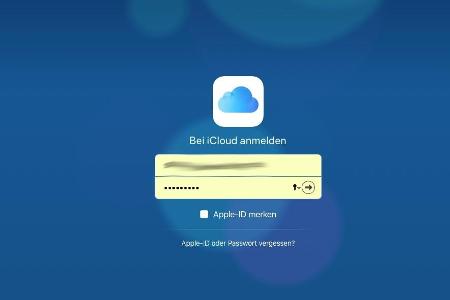 Viele Web-Dienste wie iCloud fragen nach den Login-Daten. Achten Sie hierbei auf das Schlüssel-Symbol.