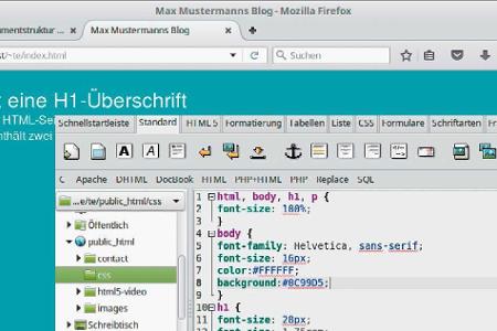 Wie Überschriften und Absätze aussehen, bestimmen Sie über den CSS-Code.