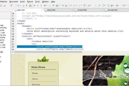 Der CoffeeCup Free HTML Editor enthält alle Funktionen, die Sie zum Erstellen und Bearbeiten von Internetseiten benötigen.