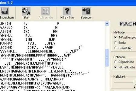 Mit der ASCII Art-Machine verwandeln Sie Bilder in ASCII-Zeichnungen. Diese können Sie dann in einem Editor oder einer Textv...