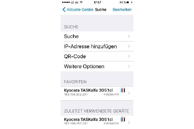 Auch ein drahtgebundener Netzwerkdrucker ist fit fürs mobile Drucken. Fügen Sie ihn etwa in der Print-App über seine feste I...