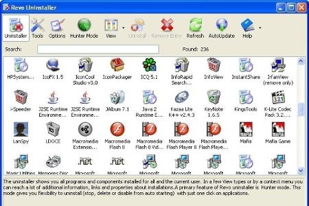 Der Gratis Revo Uninstaller zeigt Ihnen in einer übersichtlichen Liste alle installierten Programme an und entfernt diese au...