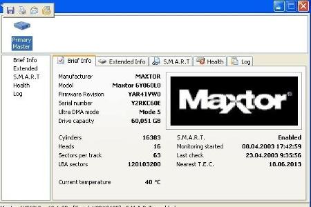 HDD Health fragt den S.M.A.R.T.-Status von Festplatten ab und überwacht die Plattentemperatur.