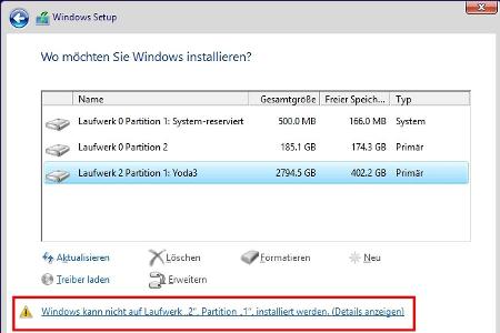 Beim Versuch, Windows auf dem herkömmlichen Weg auf einem USB-Laufwerk zu installieren, wird dies verweigert. Über Umwege is...