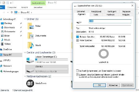 USB-Sticks werden in Windows anders als USB-Festplatten als 