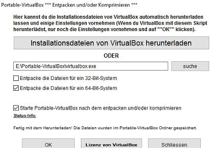 Die Installation von Virtualbox auf einem USB-Laufwerk ist mit Portable Virtualbox möglich. Virtuelle Maschinen lassen sich ...