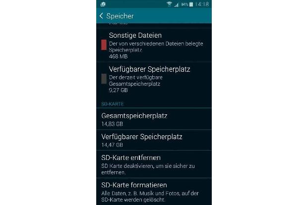 Unter Android 4.4 Kitkat lassen sich Micro-SD-Karte nur formatieren und entfernen.