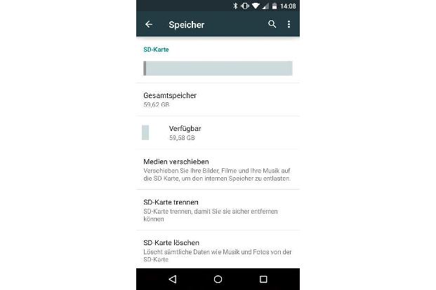 Android 5 Lollipop bietet über die Speichereinstellungen die Möglichkeit, Medien auf die Micro-SD-Karte zu verschieben.