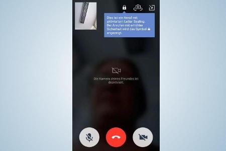 Die meisten Videotelefonie-Apps ermöglichen eine verschlüsselte Verbindung, welche deutlich mit einem Schlosssymbol gekennze...