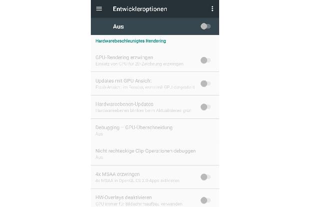 Deaktivieren der Entwickleroptionen auf dem Smartphone.