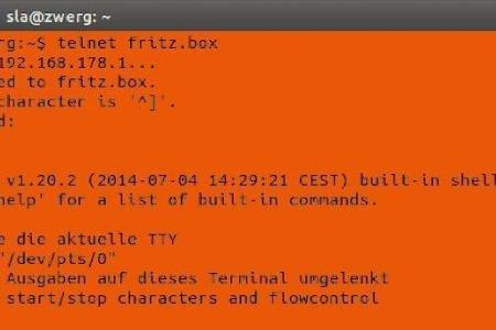 Über das Terminal loggt man sich per Telnet auf dem Router ein.