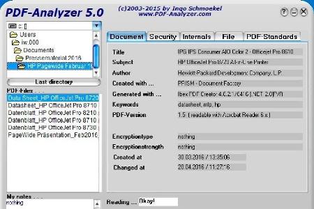 Der PDF-Analyzer liefert nützliche Infos zum PDF-Dokument wie etwa den Autor oder die Anzahl der Zeichen. Außerdem lassen si...